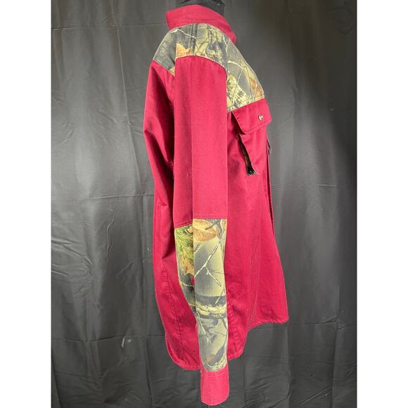 TrailCrest Men's Camo Hunting Shooting Shirt, Burgundy - Picture 4 of 9